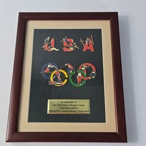 Rare 1998 Winter Olympic Games in Nagano, Japan Wooden & Glass Wall Plaques (2)